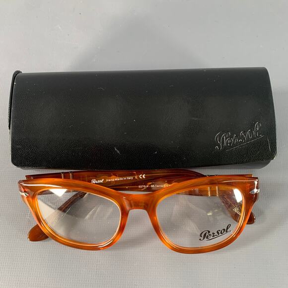 PERSOL Terra di Siena Orange Tortoiseshell Acetate Frames - Picture 8 of 9